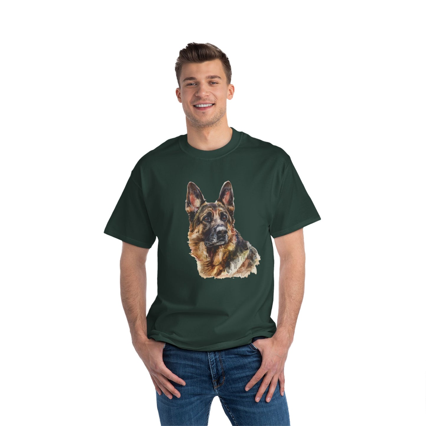 German Shepherd Head Men's Short-Sleeve Crewneck Tee
