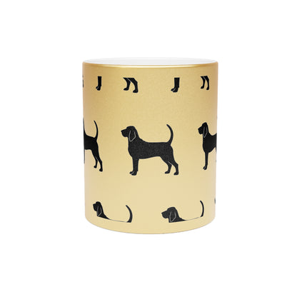 Bloodhound Silhouette Metallic Coffee Mug