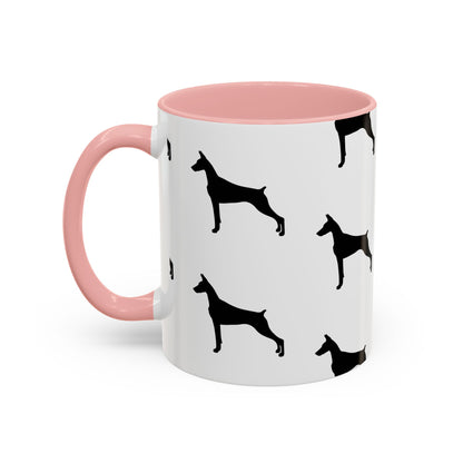 Doberman Silhouette 2-Tone Coffee Mug