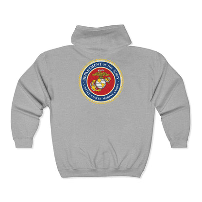US Marine Corps Unisex Full Zip Hoodie