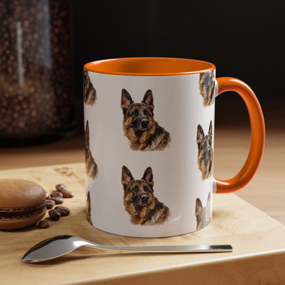 German Shepherd Head 2-Tone Coffee Mug