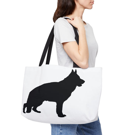 German Shepherd Silhouette Weekender Tote Bag