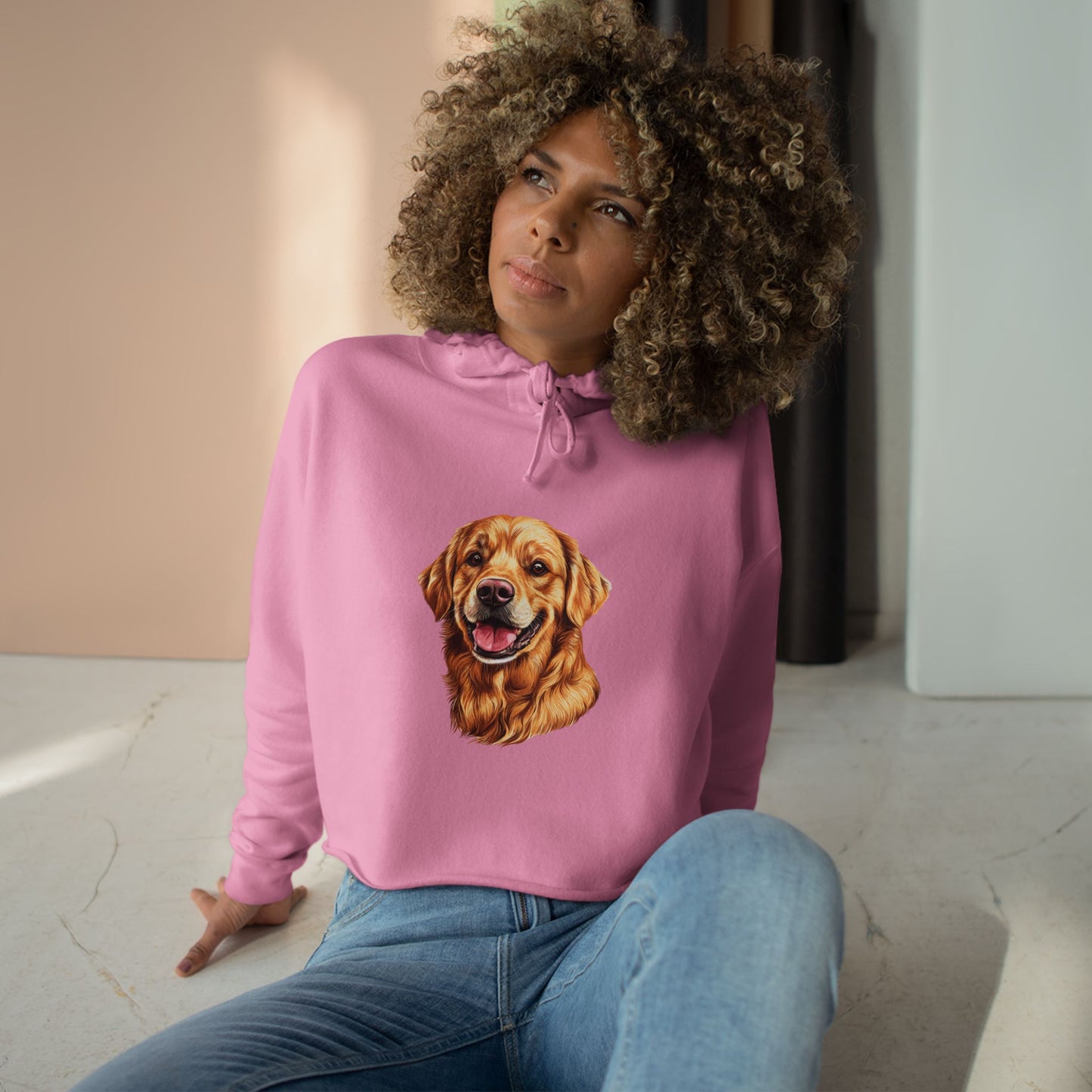 Golden Head Women's Crop Hoodie