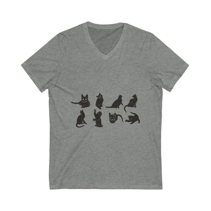 Cats Unisex Short Sleeve V-Neck Tee