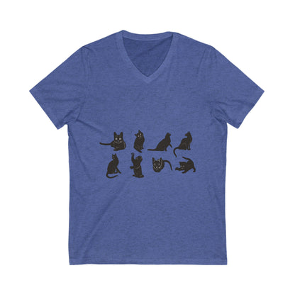Cats Unisex Short Sleeve V-Neck Tee