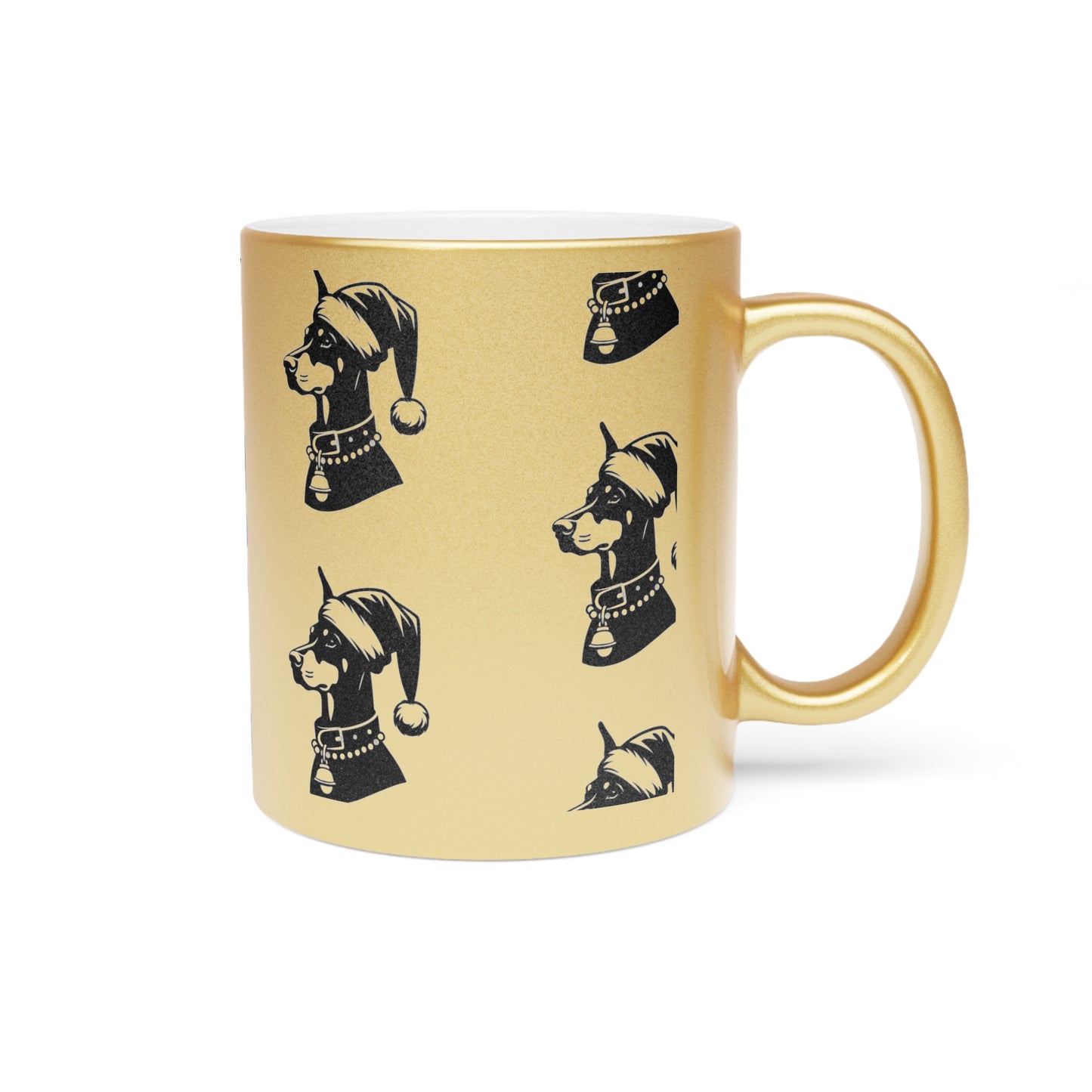 Santa Paws Doberman Metallic Coffee Mug
