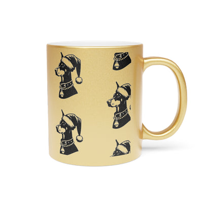 Santa Paws Doberman Metallic Coffee Mug