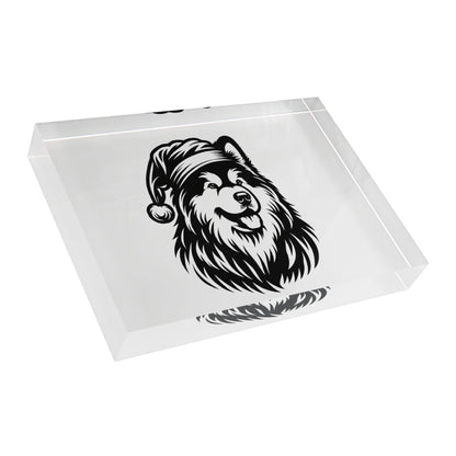 Santa Paws Malamute Acrylic Photo Block