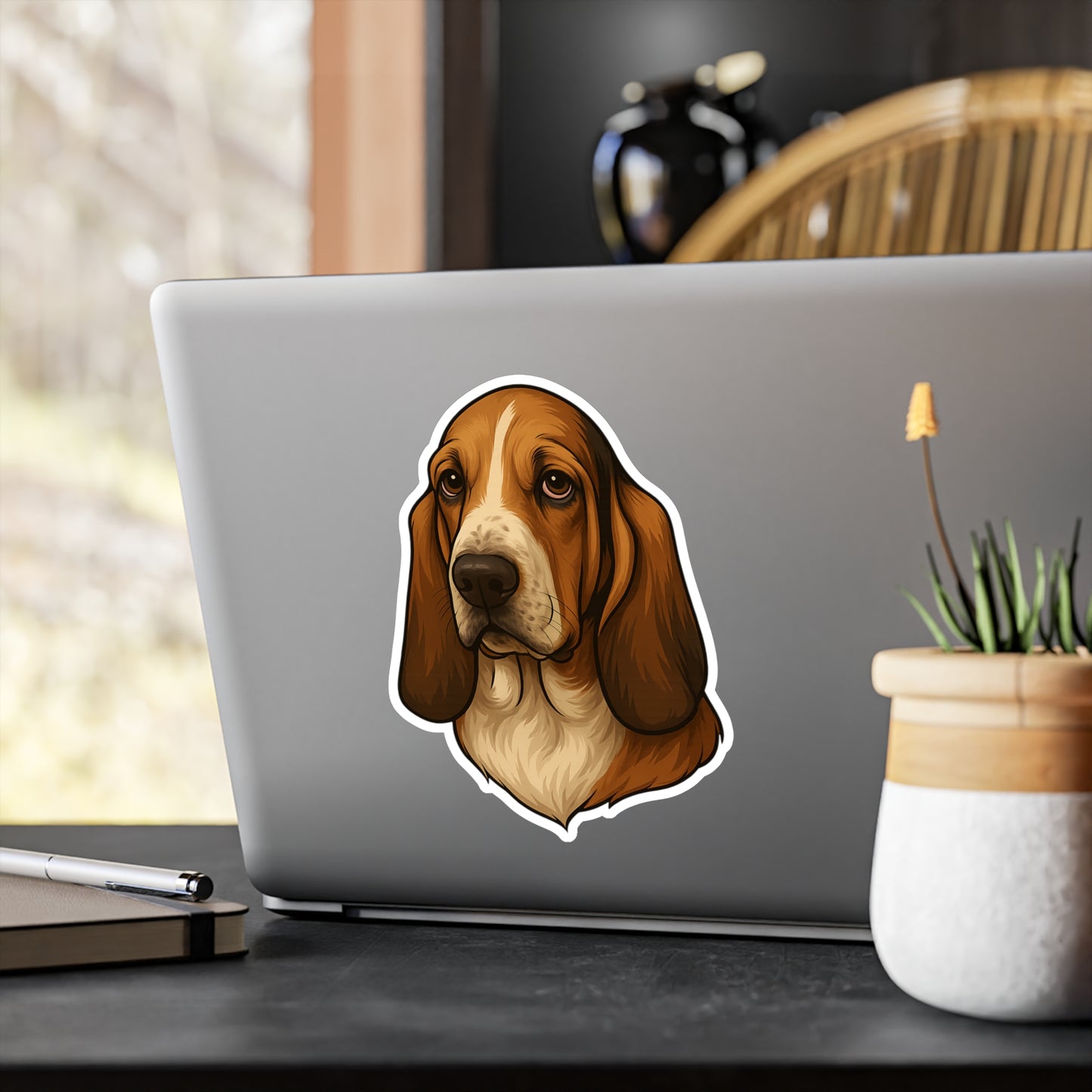 Basset Hound Head Vinyl Decal