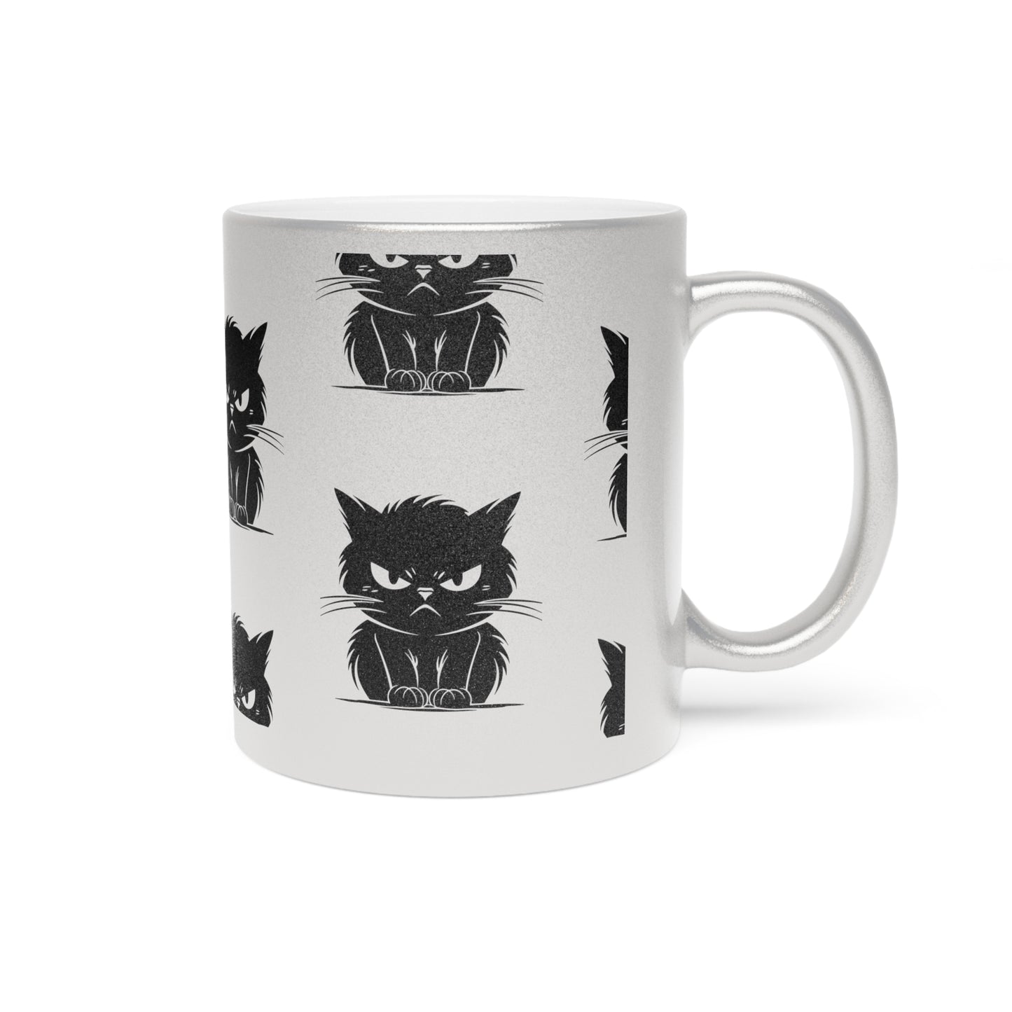 Angry Cat Metallic Coffee Mug