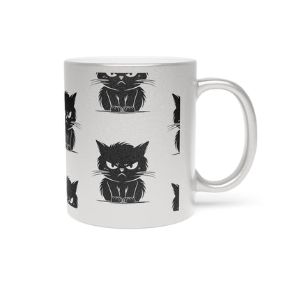 Angry Cat Metallic Coffee Mug