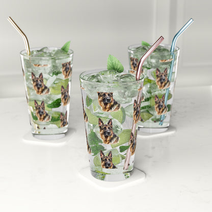 German Shepherd Head Drinking Glass