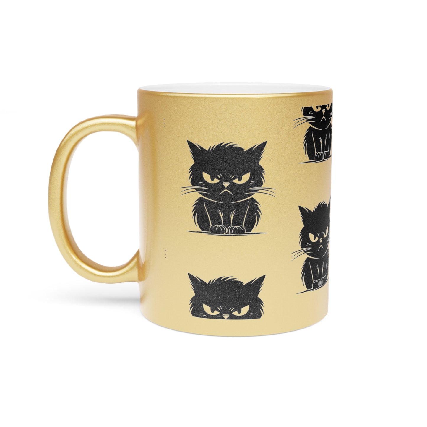 Angry Cat Metallic Coffee Mug