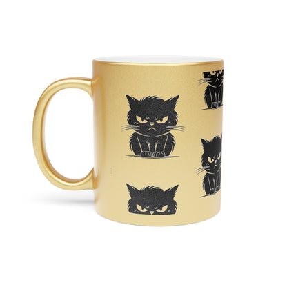 Angry Cat Metallic Coffee Mug