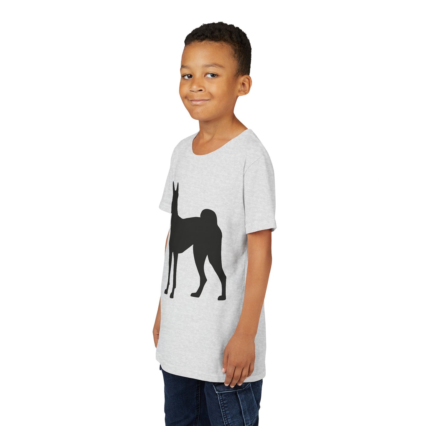 Basenji Silhouette Youth Unisex Short Sleeve Crewneck Tee