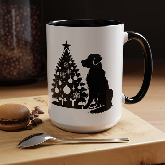 Golden Christmas Tree 2-Tone Coffee Mug