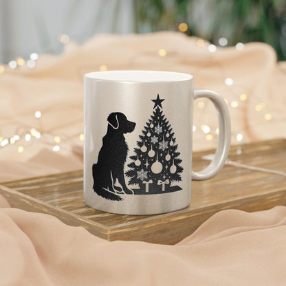Golden Christmas Tree Metallic Coffee Mug