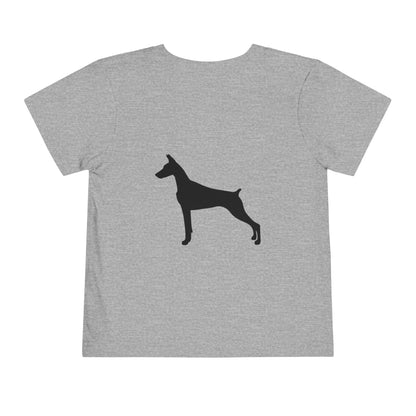 Doberman Silhouette Toddler Unisex Short Sleeve Crewneck Tee