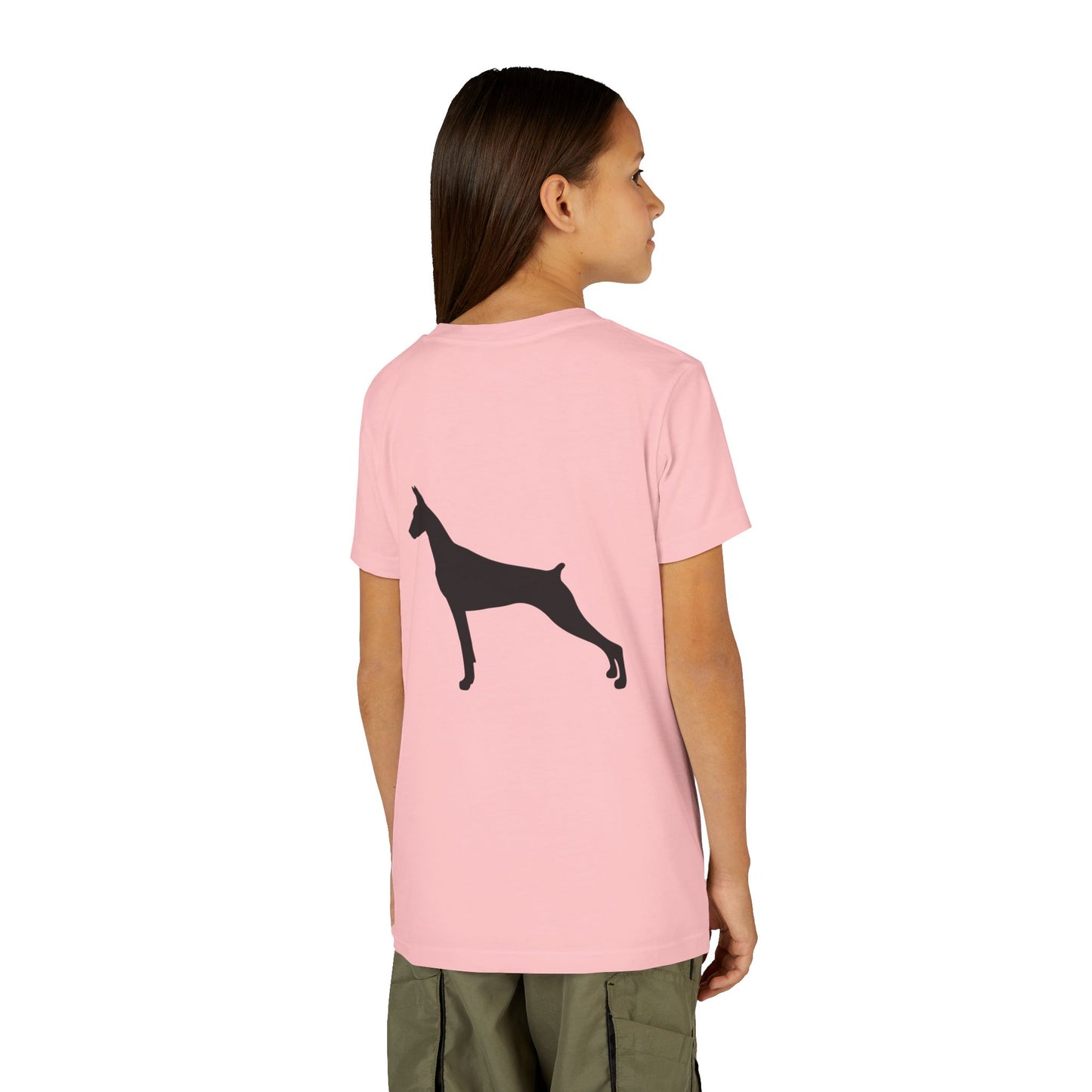 Doberman Silhouette Youth Unisex Short Sleeve Crewneck Tee