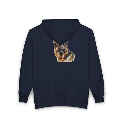 German Shepherd Head Unisex Full Zip Hoodie