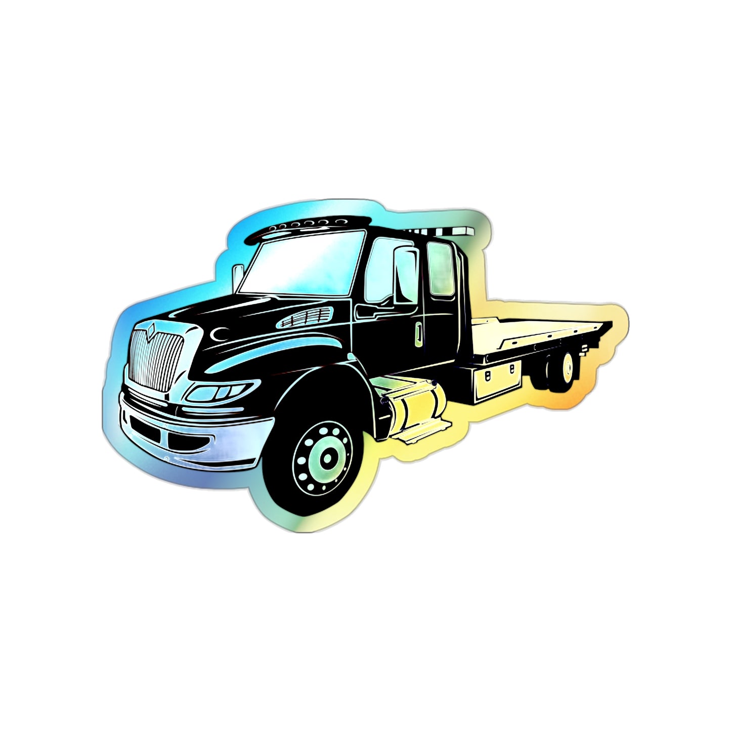 Flatbed Tow Truck Holographic Sticker