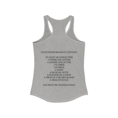 Password Women's Racerback Tank
