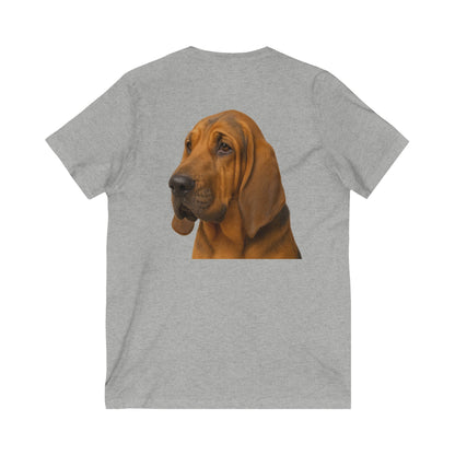 Bloodhound Head Unisex Short Sleeve V-Neck Tee