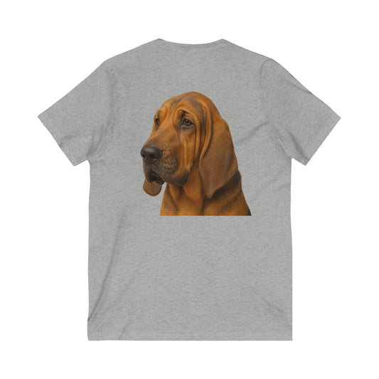 Bloodhound Head Unisex Short Sleeve V-Neck Tee