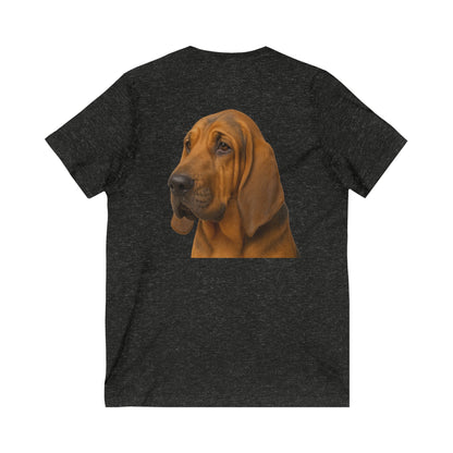 Bloodhound Head Unisex Short Sleeve V-Neck Tee