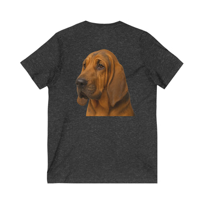 Bloodhound Head Unisex Short Sleeve V-Neck Tee