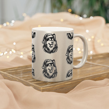 Santa Paws Malamute Metallic Coffee Mug