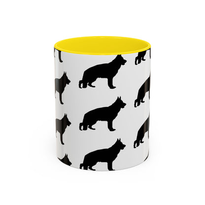 German Shepherd Silhouette 2-Tone Coffee Mug