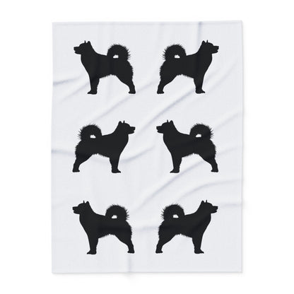 Malamute Silhouette Arctic Fleece Blanket
