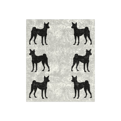 Basenji Silhouette Crushed Velvet Blanket
