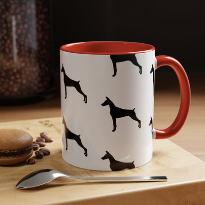 Doberman Silhouette 2-Tone Coffee Mug