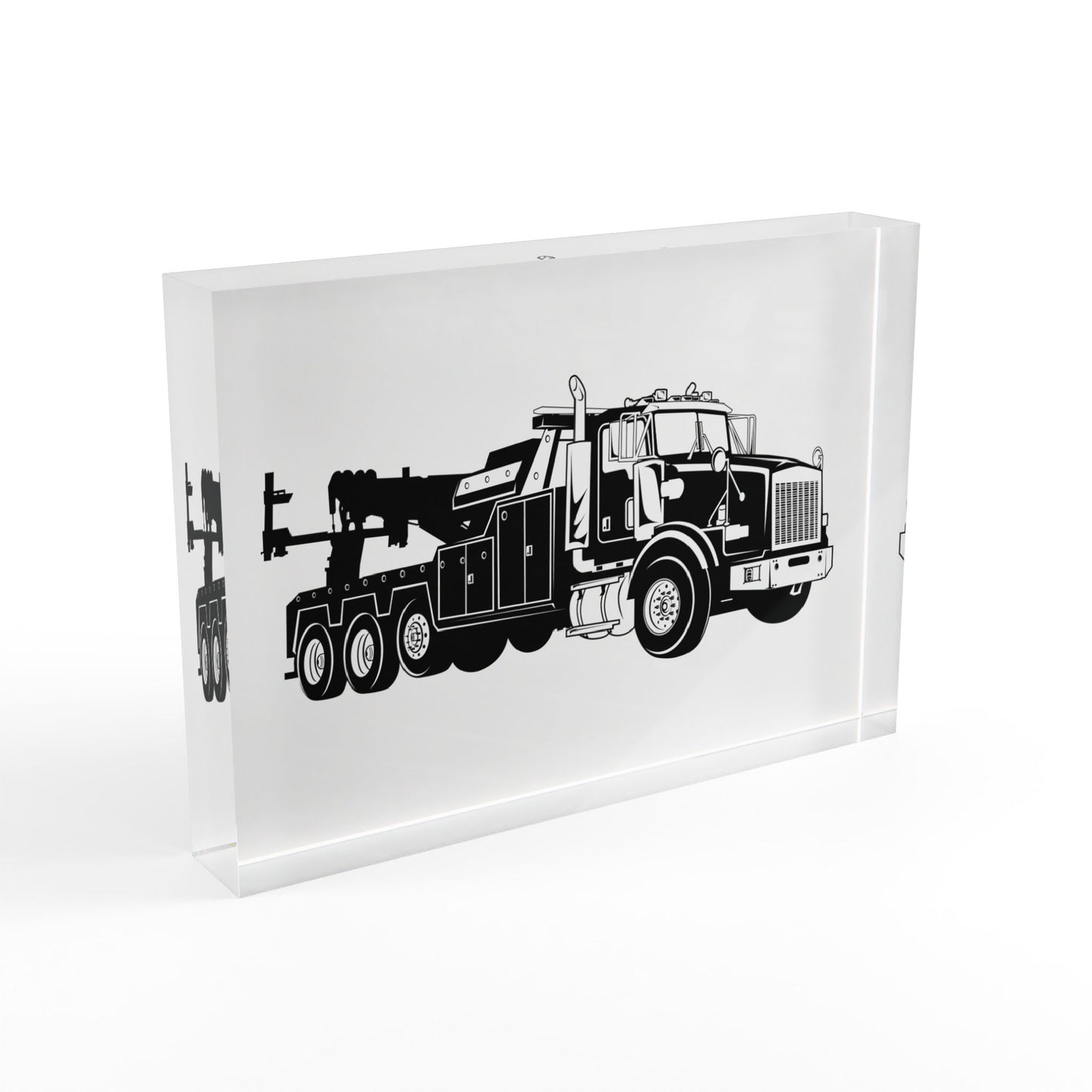 Heavy Tow Truck Acrylic Photo Block