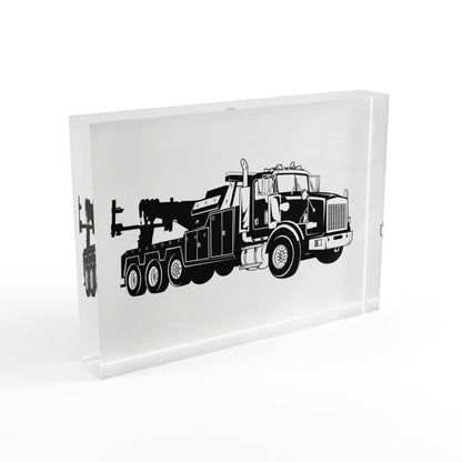 Heavy Tow Truck Acrylic Photo Block