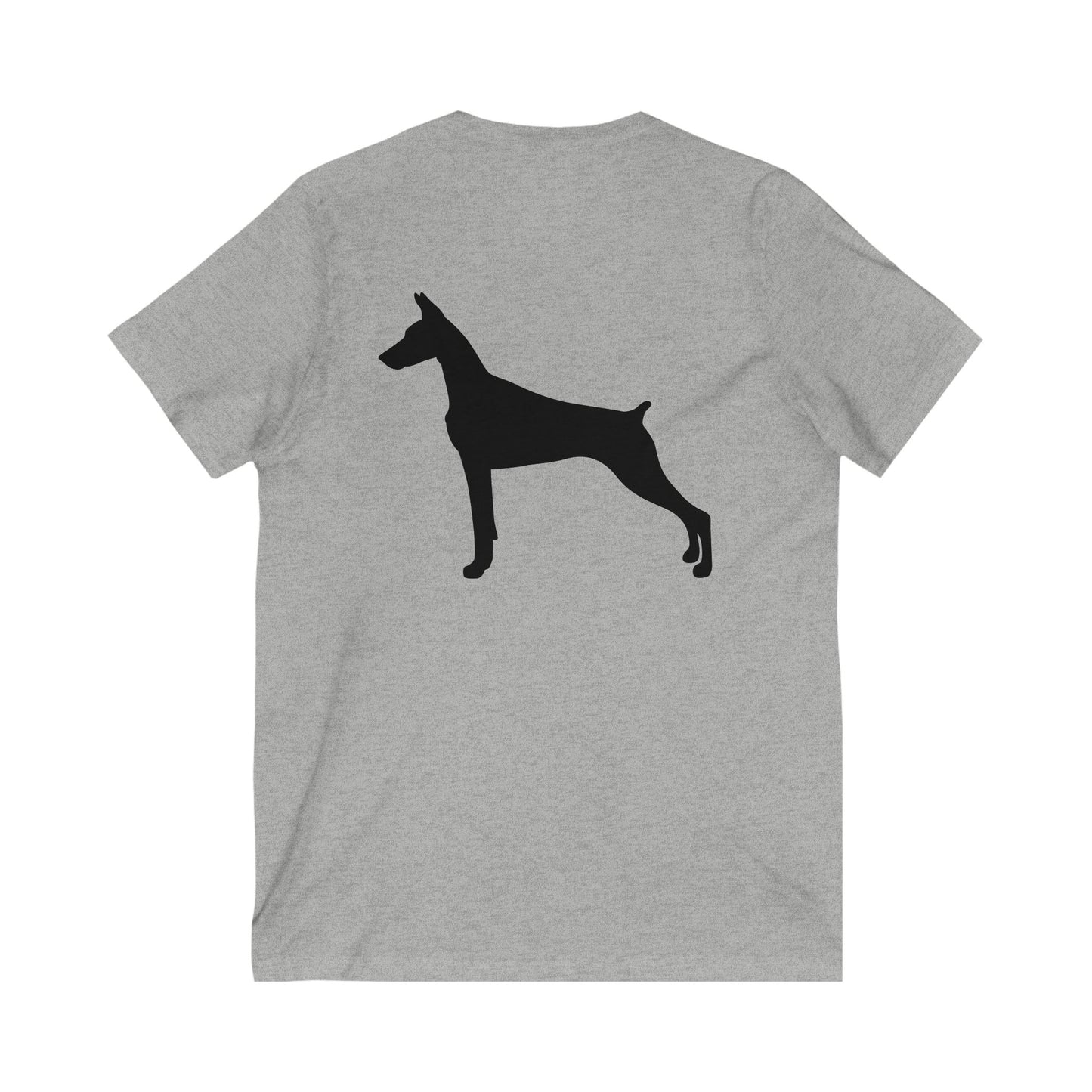 Doberman Silhouette Unisex Short Sleeve V-Neck Tee