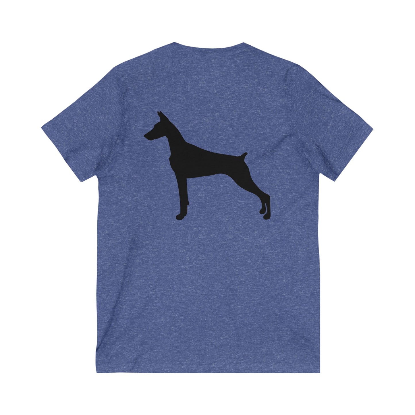Doberman Silhouette Unisex Short Sleeve V-Neck Tee