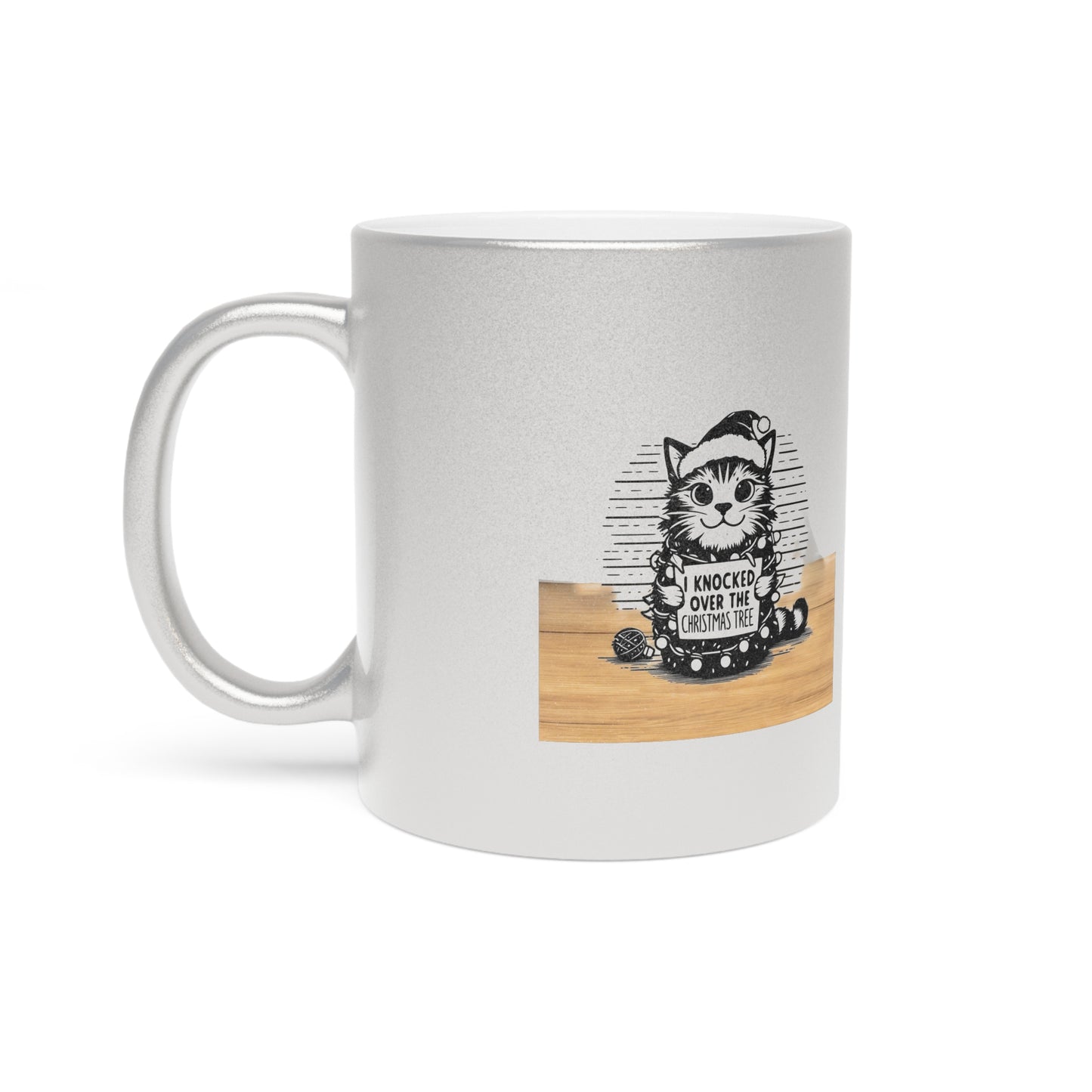 Naughty Cat Metallic Coffee Mug