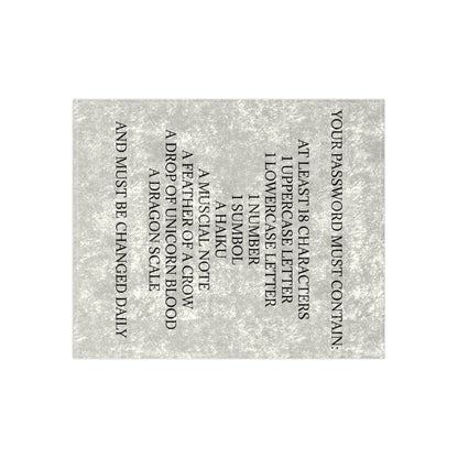 Password Crushed Velvet Blanket