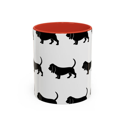 Basset Hound Silhouette 2-Tone Coffee Mug