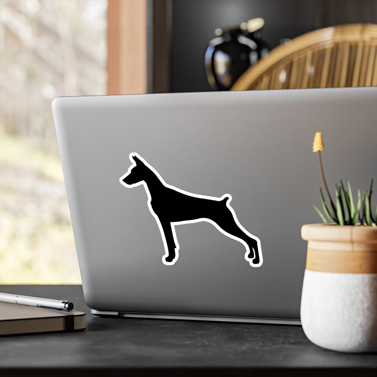 Doberman Silhouette Vinyl Decal