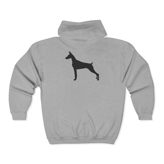 Doberman Silhouette Unisex Full Zip Hoodie
