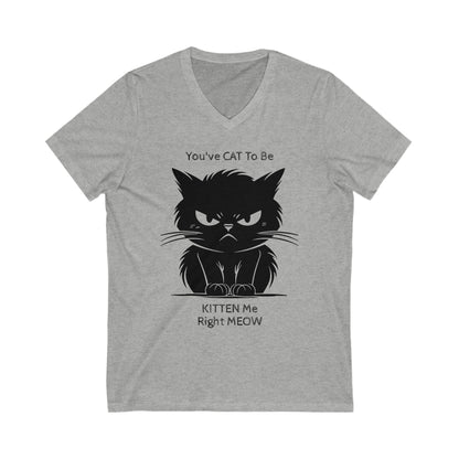 Kitten Me Unisex Short Sleeve V-Neck Tee