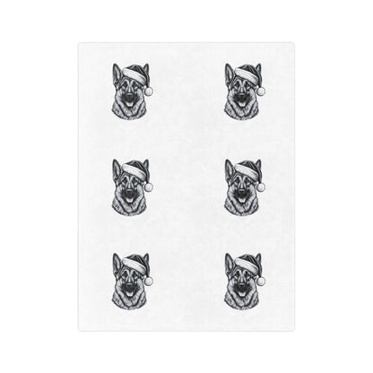 Santa Paws German Shepherd Velveteen Microfiber Blanket