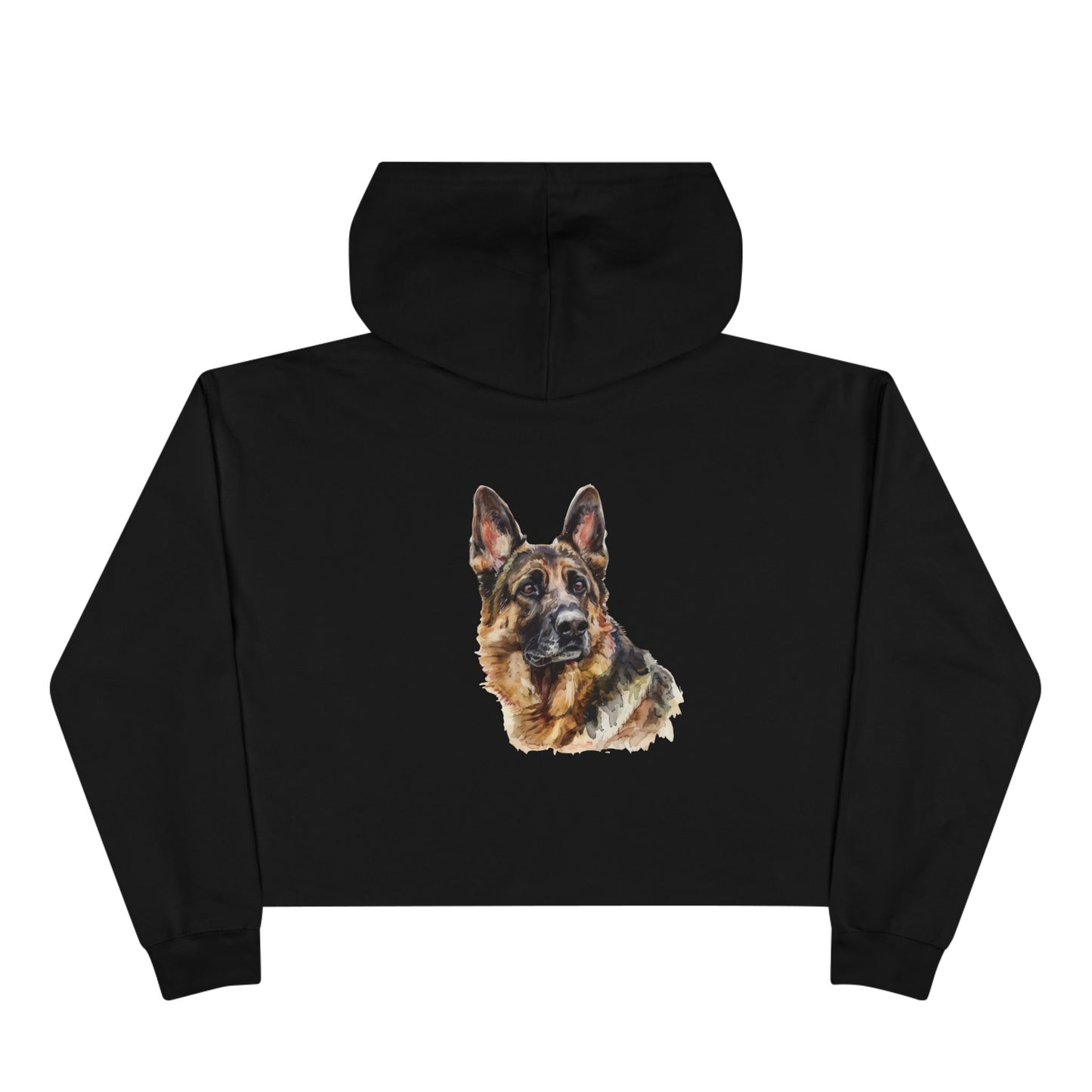 German Shepherd Head Women's Crop Hoodie