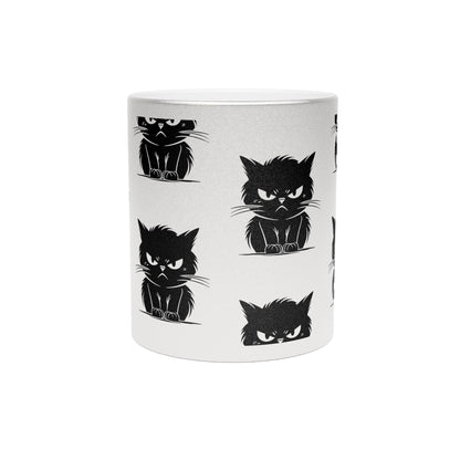 Angry Cat Metallic Coffee Mug
