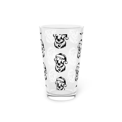 Santa Paws Golden Drinking Glass