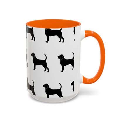 Bloodhound Silhouette 2-Tone Coffee Mug